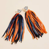 Sequined Tassels Glass Charm Earrings