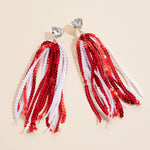 Sequined Tassels Glass Charm Earrings