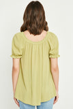 Smocked Neck Top