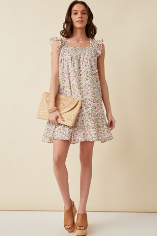 Ruffled Floral Mini Dress