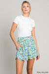 Floral Ruffle Hem Short