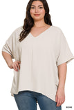 Dolman V-neck Short Sleeve