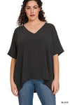 Dolman V-neck Short Sleeve