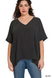 Dolman V-neck Short Sleeve