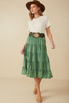 Two Tone Washed Tiered Skirt