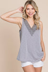 Lace Neckline Tank