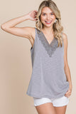 Lace Neckline Tank