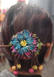 Leather Flower Hair Accessory