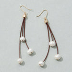 Pearl and Leather Earrings