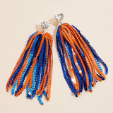 Sequined Tassels Glass Charm Earrings