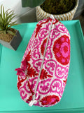 Pink/Red Medallion Quilted Cosmetic Bag