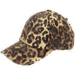 Cheetah Washed Ponytail Hat