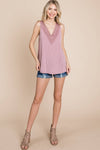 Lace Neckline Tank