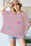 Smiley Face Oversized Tee