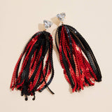 Sequined Tassels Glass Charm Earrings