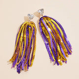 Sequined Tassels Glass Charm Earrings