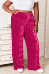 Tiered Velvet Wide Leg Pants