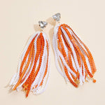 Sequined Tassels Glass Charm Earrings