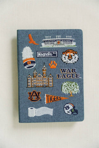 Embroidered Auburn Hardcover Notebook