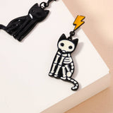 Cat Skeleton Earrings