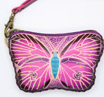 Leather Butterfly Wristlet