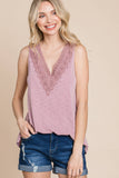 Lace Neckline Tank