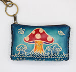 Leather Mushroom Wristlet