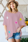 Smiley Face Oversized Tee