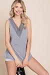 Lace Neckline Tank