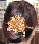 Leather Flower Hair Accessory