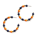 Navy & Orange Game Day Hoop Earrings